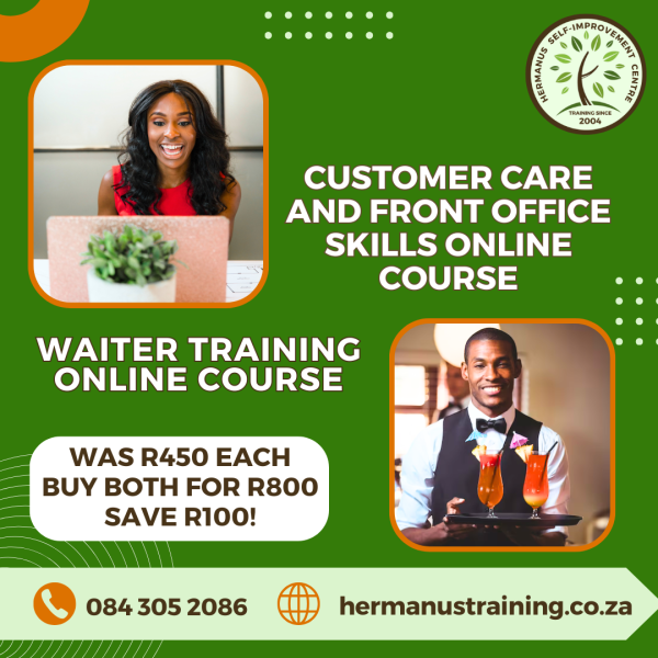 BUNDLE DEAL: Waiter Training & Customer Care and Front Office Skills Online Courses